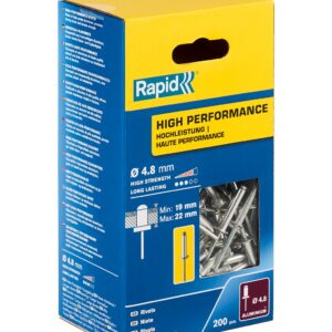 RAPID R:High-performance-rivet, 4.8 х 25 мм, 200 шт, алюминиевая высокопроизводительная заклепка (5001440)