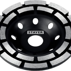 STAYER Double, d 125 мм, двухрядная алмазная шлифовальная чашка (33381-125)