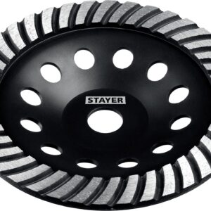 STAYER Турбо, d 180 мм, сегментированная алмазная шлифовальная чашка (33380-180)