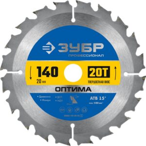 ЗУБР Оптима, 140 x 20 мм, 20T, пильный диск по дереву, Профессионал (36903-140-20-20) — изображение 1