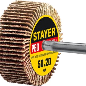 STAYER d 50 x 20 мм, P60, на шпильке d 6 мм, круг шлифовальный лепестковый (36607-060)