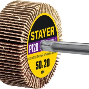 STAYER d 50 x 20 мм, P120, на шпильке d 6 мм, круг шлифовальный лепестковый (36607-120) — изображение 1