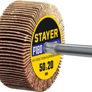 STAYER d 50 x 20 мм, P180, на шпильке d 6 мм, круг шлифовальный лепестковый (36607-180) — изображение 1