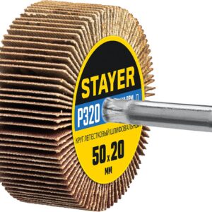 STAYER d 50 x 20 мм, P320, на шпильке d 6 мм, круг шлифовальный лепестковый (36607-320) — изображение 1