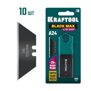 KRAFTOOL BlackMax-A24, 10 шт, трапециевидные лезвия (09624-S10) — изображение 1