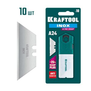 KRAFTOOL INOX-A24, 10 шт, нержавеющие трапециевидные лезвия (09626-S10) — изображение 1
