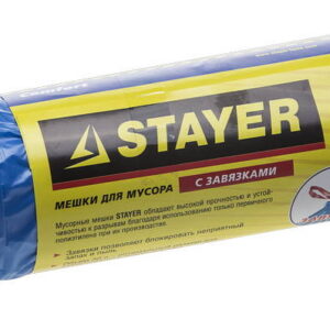 Stayer 30 л, 20 шт, голубые, с завязками, мусорные мешки (39155-30) — изображение 1