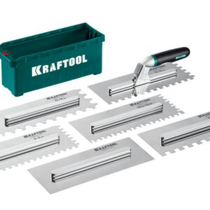 KRAFTOOL 280х115 мм, набор нержавеющих гребенок (6шт) со сменной 2к ручкой, в пластиковом кейсе (33268-H6)