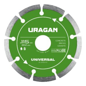 URAGAN UNIVERSAL 115 мм, диск алмазный отрезной сегментный (36705-115) — изображение 1