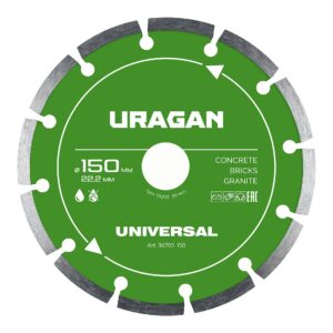 URAGAN UNIVERSAL 150 мм, диск алмазный отрезной сегментный (36705-150) — изображение 1