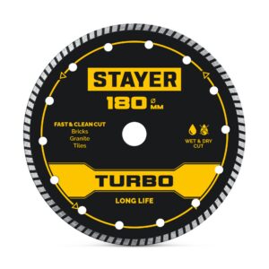 STAYER TURBO 180 мм (22.2 х 7 х 2.6 мм), сегментированный алмазный диск (3662-180) — изображение 1