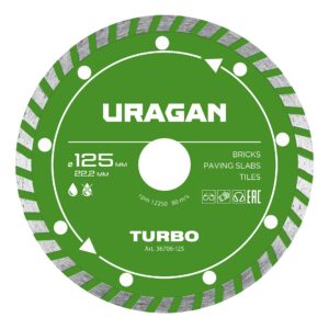 URAGAN TURBO 125 мм, диск алмазный отрезной сегментированный (36706-125) — изображение 1