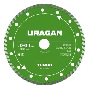 URAGAN TURBO 180 мм, диск алмазный отрезной сегментированный (36706-180) — изображение 1