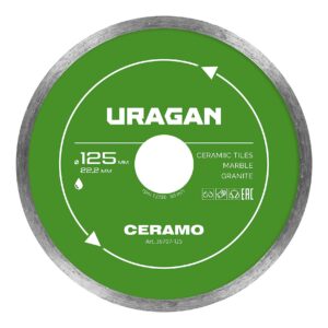 URAGAN CERAMO 125 мм, диск алмазный отрезной сплошной (36707-125) — изображение 1