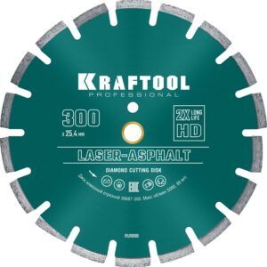 KRAFTOOL LASER-ASPHALT 300 мм (25.4/20 мм, 10х3.2 мм), алмазный диск (36687-300) — изображение 1