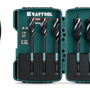 KRAFTOOL 3-Wave 6шт, набор, трехзаходные сверла по дереву с резьбовым центрующим острием (29513-H6) — изображение 1
