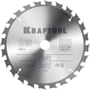 KRAFTOOL Fast, 185 х 20 мм, 24Т, пильный диск по дереву (36950-185-20) — изображение 1
