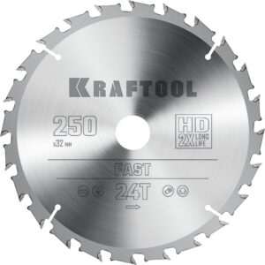 KRAFTOOL Fast, 250 х 32 мм, 24Т, пильный диск по дереву (36950-250-32) — изображение 1
