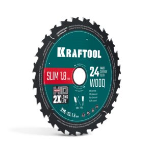 KRAFTOOL Slim wood cut 216 х 30 x 1.8 мм, 24Т, диск пильный по дереву, (36955-216-30-24) — изображение 1