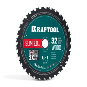 KRAFTOOL Slim wood cut 254 х 30 x 2.0 мм, 32Т, диск пильный по дереву, (36955-254-30-32) — изображение 1