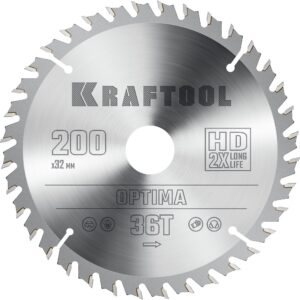 KRAFTOOL Optima, 200 х 32 мм, 36Т, пильный диск по дереву (36951-200-32) — изображение 1