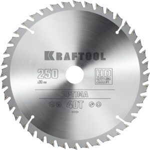 KRAFTOOL Optima, 250 х 30 мм, 40Т, пильный диск по дереву (36951-250-30) — изображение 1
