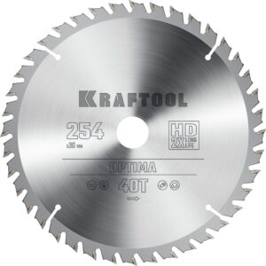 KRAFTOOL Optima, 254 х 30 мм, 40Т, пильный диск по дереву (36951-254-30) — изображение 1