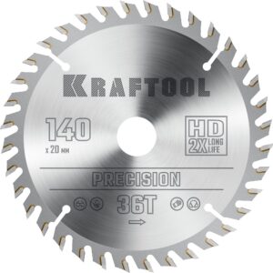 KRAFTOOL Precision, 140 х 20 мм, 36Т, пильный диск по дереву (36952-140-20) — изображение 1