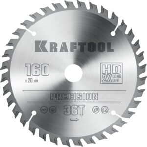 KRAFTOOL Precision, 160 х 20 мм, 36Т, пильный диск по дереву (36952-160-20) — изображение 1