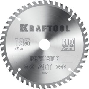KRAFTOOL Precision, 185 x 20 мм, 48Т, пильный диск по дереву (36952-185-20) — изображение 1