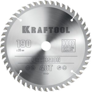 KRAFTOOL Precision, 190 х 20 мм, 48Т, пильный диск по дереву (36952-190-20) — изображение 1