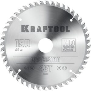 KRAFTOOL Precision, 190 х 30 мм, 48Т, пильный диск по дереву (36952-190-30) — изображение 1