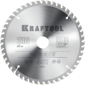 KRAFTOOL Precision, 210 х 30 мм, 48Т, пильный диск по дереву (36952-210-30) — изображение 1