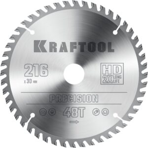 KRAFTOOL Precision, 216 х 30 мм, 48Т, пильный диск по дереву (36952-216-30) — изображение 1