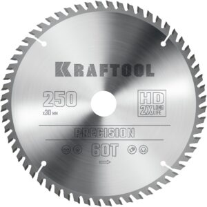 KRAFTOOL Precision, 250 х 30 мм, 60Т, пильный диск по дереву (36952-250-30) — изображение 1