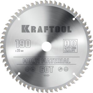 KRAFTOOL Multi Material, 190 х 20 мм, 60Т, пильный диск по алюминию (36953-190-20) — изображение 1