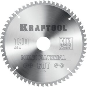 KRAFTOOL Multi Material, 190 х 30 мм, 60Т, пильный диск по алюминию (36953-190-30) — изображение 1