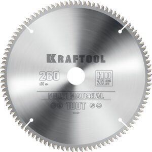 KRAFTOOL Multi Material, 260 х 30 мм, 100Т, пильный диск по алюминию (36953-260-30) — изображение 1