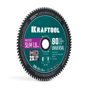 KRAFTOOL Slim multi cut 210 х 30 x 1.8 мм, 80Т, диск пильный по дереву (36957-210-30-80) — изображение 1