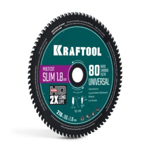 KRAFTOOL Slim multi cut 216 х 30 x 1.8 мм, 80Т, диск пильный по дереву (36957-216-30-80) — изображение 1