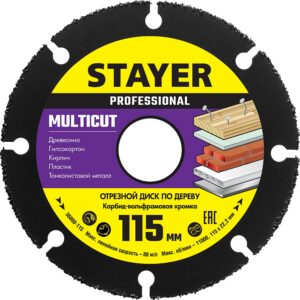 STAYER Multicut, 115 х 22.2 мм, для УШМ, диск отрезной по дереву (36860-115) — изображение 1