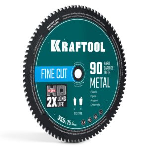 KRAFTOOL Metal Cut 355 х 25.4 мм, 90Т, диск пильный по металлу и стали (36954-355-25.4-90) — изображение 1
