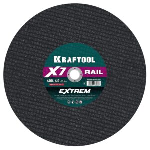 KRAFTOOL X7-EXTREM RAIL 400x4.0 / 25.4 мм по Ж/Д рельсам отрезной диск для бензореза (36258-400-4.0) — изображение 1
