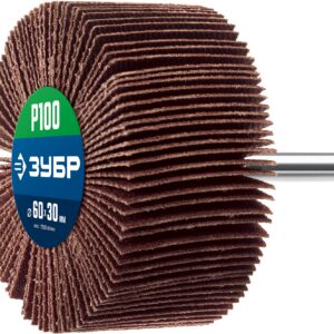 ЗУБР d 60 x 30 мм, P100, на шпильке d 6 мм, круг шлифовальный лепестковый, Профессионал (36602-100) — изображение 1