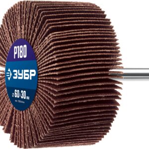 ЗУБР d 60 x 30 мм, P180, на шпильке d 6 мм, круг шлифовальный лепестковый, Профессионал (36602-180) — изображение 1