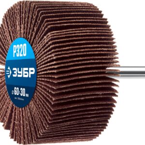 ЗУБР d 60 x 30 мм, P320, на шпильке d 6 мм, круг шлифовальный лепестковый, Профессионал (36602-320) — изображение 1