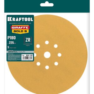 KRAFTOOL Giraffe GOLD-9 225 мм, Р180, шлифовальный круг на липучке, 9 отв. (35651-180) — изображение 1