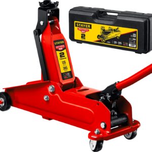 STAYER R-28 RED FORCE, в кейсе, 2 т, подкатной домкрат с увеличенным подъемом, Professional (43156-2-K) — изображение 1