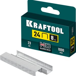 KRAFTOOL скобы тип 24, 8 мм, калибр 23GA. 1000 шт (31724-08) — изображение 1