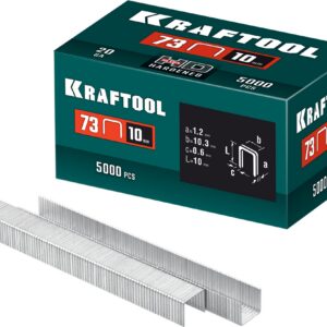 KRAFTOOL скобы тип 73, 10 мм, калибр 20GA. 5000 шт (31773-10) — изображение 1